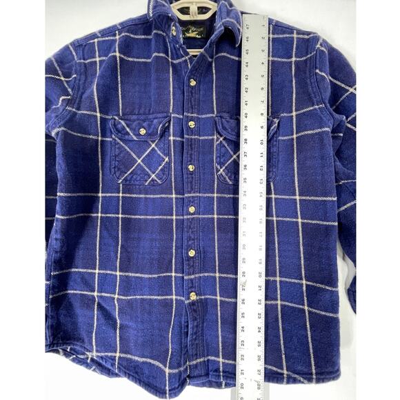 Canyon Guide Flannel Shirt Mens Size L Large Purple Plaid 100% Cotton Shacket - Picture 4 of 5